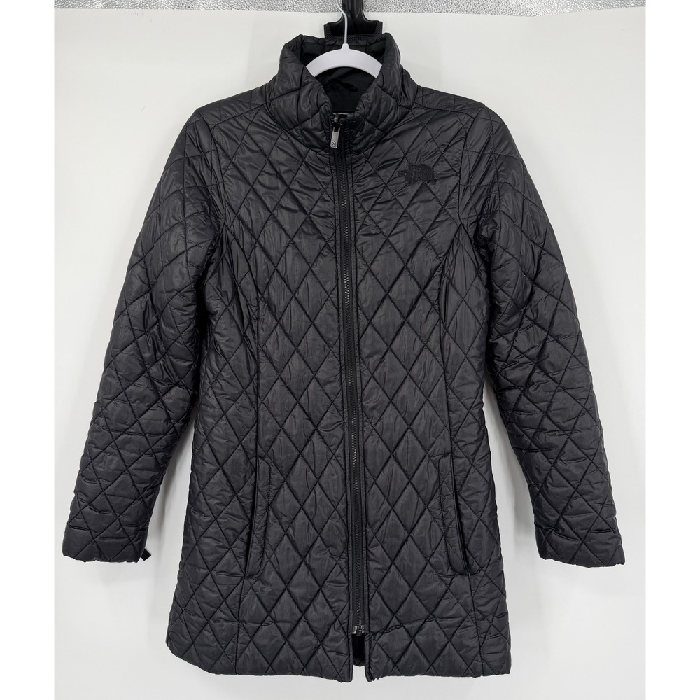 The North Face Womens ThermoBall Diamond Quilted Parka Jacket Black Small